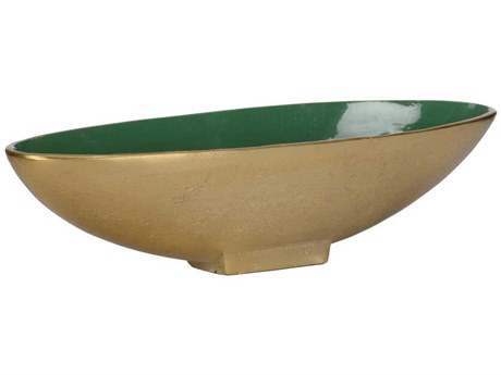 Wildwood Emerald Metallic Gold Green Decorative Bowl
