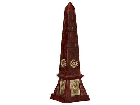 Wildwood Victory Faux Cherry Stone Antique Brass Obelisk