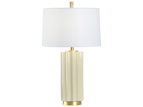 Wildwood Mythos Camel Tan White Cream Off Linen Buffet Lamp