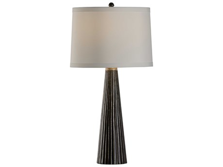 Wildwood Lachlen Column Bronze Gold Off White Silkette Buffet Lamp