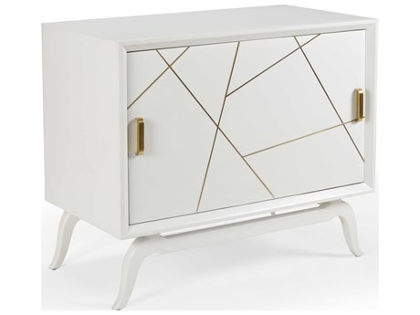 Wildwood Sinatra Solid Wood White Blue Gold Bar Cabinet