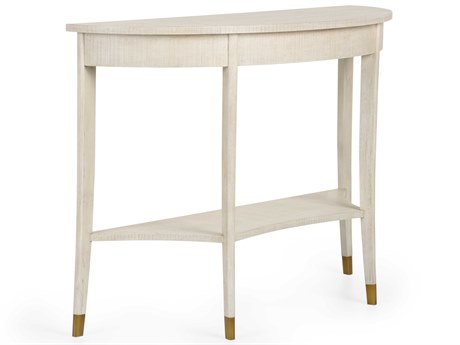 Wildwood Oaklee Demilune Wood Hand Finished Cerused Oak Console Table