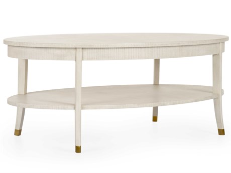 Wildwood Oaklee Oval Wood Hand Finished Cerused Oak Coffee Table