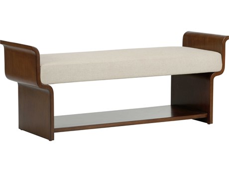 Wildwood Ando Natural Brown Upholstered Accent Bench