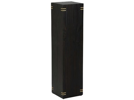 Wildwood Shiga Shou Sugi Ban Square Natural Black Antique Brass End Table