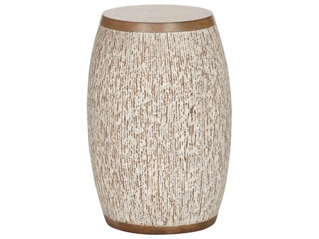 Wildwood Enya Round Wood Brown Light Gray End Table