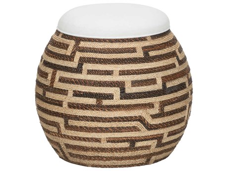 Wildwood Calusa Brown Upholstered Accent Stool
