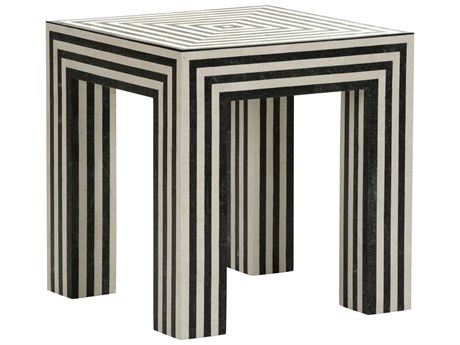 Wildwood Positano Square Stone Natural Black White End Table