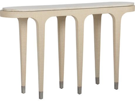 Wildwood Juno Beach Oval Stone Cream Natural White Console Table