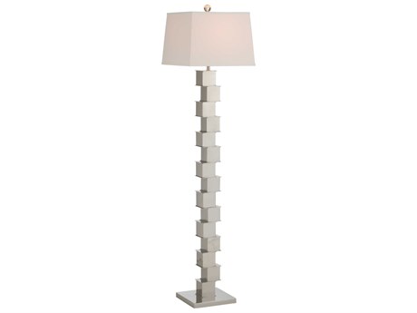 Wildwood The Square Mile Polished Nickel Off White Silkette Floor Lamp