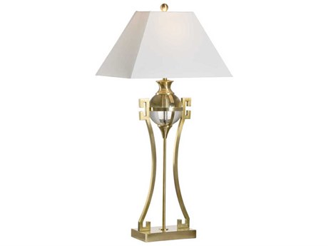 Wildwood Crystal Keeper Gold Off White Linen Buffet Lamp