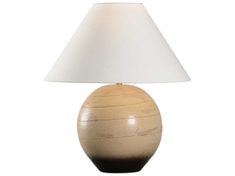 Wildwood Shiga Moriko Brown Off White Linen Buffet Lamp