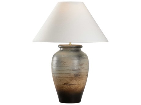 Wildwood Shiga Taiga Blue Gray Off White Linen Buffet Lamp