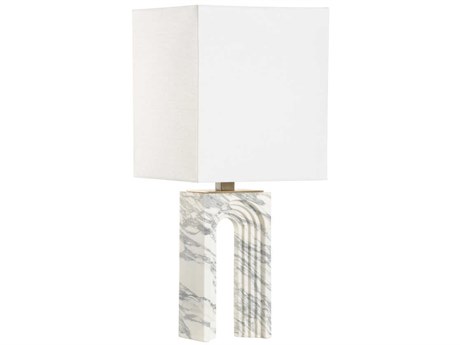 Wildwood Curvature Arabescato Coffee Bronze Off White Linen Buffet Lamp