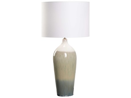 Wildwood Celeste Gray Tan White Linen Buffet Lamp