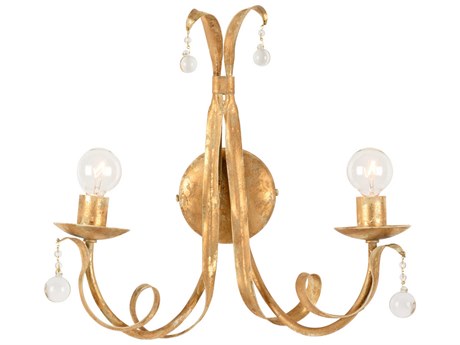 Wildwood Reed 2-Light Gold Clay Wall Sconce