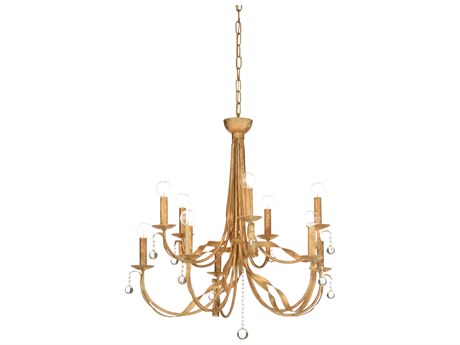 Wildwood Reed 10-Light Gold Clay Candelabra Chandelier