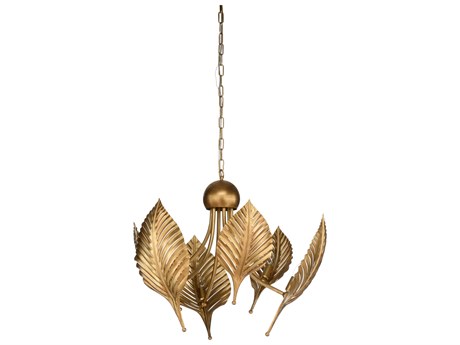 Wildwood Foglia Di Palma 6-Light Antique Brass Candelabra Chandelier