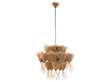 Wildwood Valeria 18-Light Natural Antique Brass Brown Chandelier