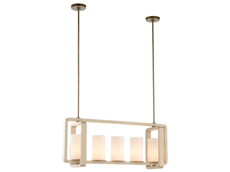 Wildwood Oak Island 5-Light Taupe Antique Brass Island Pendant