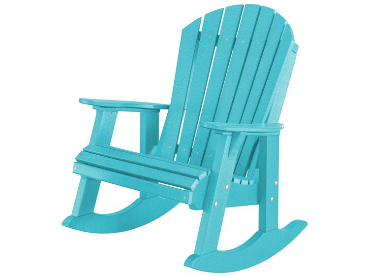 Quick Ship Wildridge Heritage Recycled Plastic High Fan Back Outdoor Rocker Chair