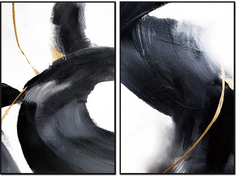 Whiteline Modern Living Nero 2-Piece Canvas Wall Art