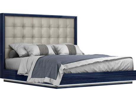 Whiteline Modern Living Alexander Sapphire Blue King Platform Bed