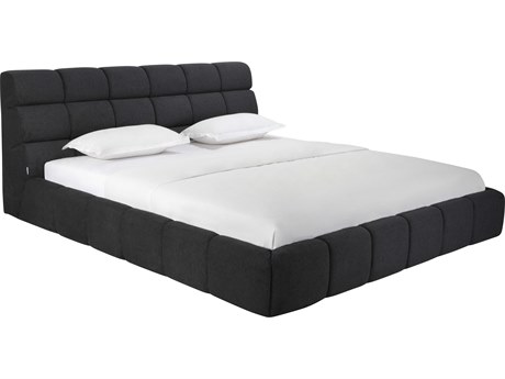 Whiteline Modern Living Owen Dark Grey Upholstered King Platform Bed
