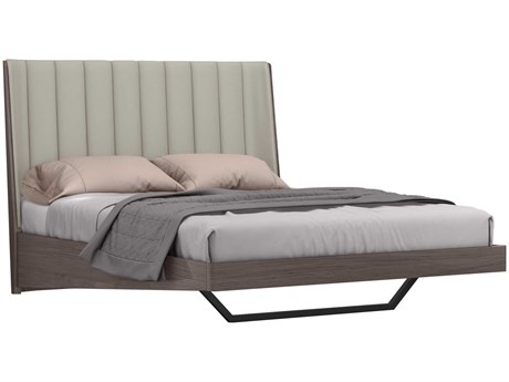 Whiteline Modern Living Berlin Chestnut Light Grey Queen Platform Bed