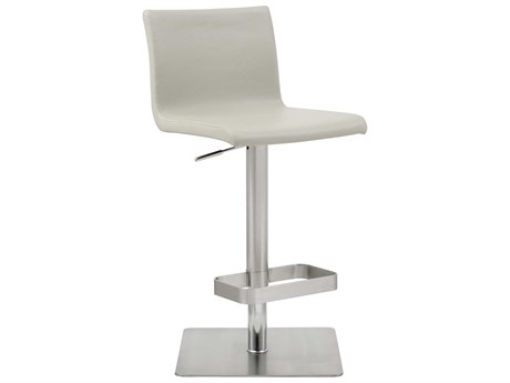 Whiteline Modern Living Watson Light Grey Faux Leather Adjustable Bar Stool