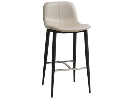 Whiteline Modern Living Franklin Taupe Matt Black Faux Leather Bar Stool