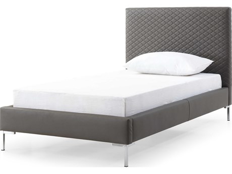 Whiteline Modern Living Liz Dark Grey Twin Platform Bed