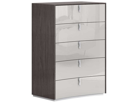 Whiteline Modern Living Berlin Chestnut Light Grey Chest of Drawers