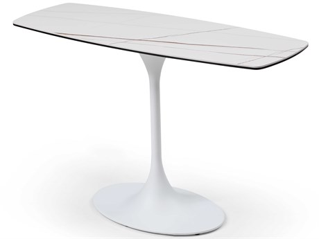 Whiteline Modern Living Amarosa Rectangular Ceramic White Console Table