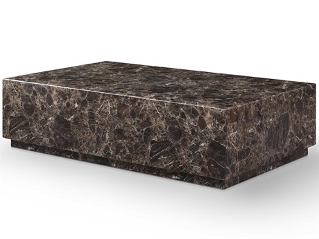 Whiteline Modern Living Iris Rectangular Marble Brown Coffee Table