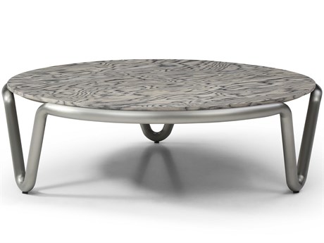 Whiteline Modern Living Anaconda Round Wood Grey Coffee Table