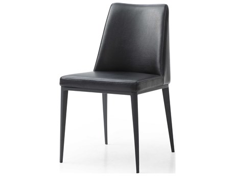Whiteline Modern Living Carrie Black Faux Leather Armless Dining Chair