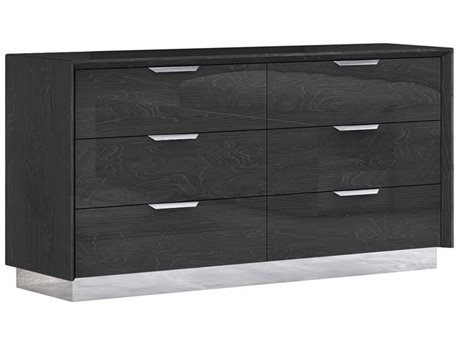 Whiteline Modern Living Navi 6-Drawers Gray Double Dresser
