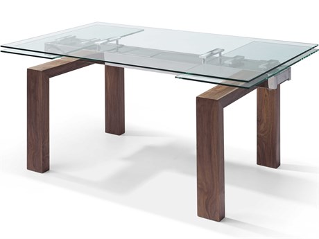 Whiteline Modern Living Davy Rectangular Glass Brown Dining Table