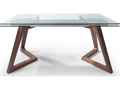 Whiteline Modern Living Delta Rectangular Glass Brown Dining Table