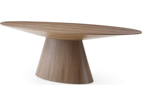 Whiteline Modern Living Bruno Oval Wood Brown Dining Table