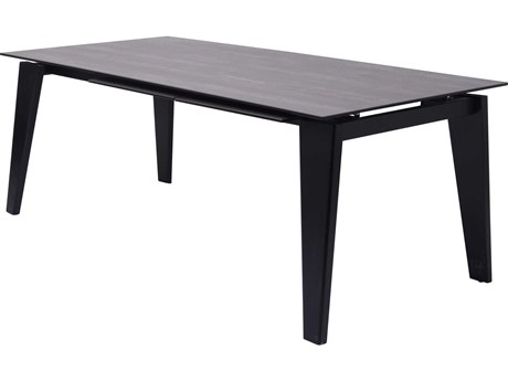 Whiteline Modern Living Theo Rectangular Ceramic Black Dining Table