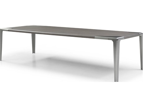 Whiteline Modern Living Elena Rectangular Wood Grey Dining Table