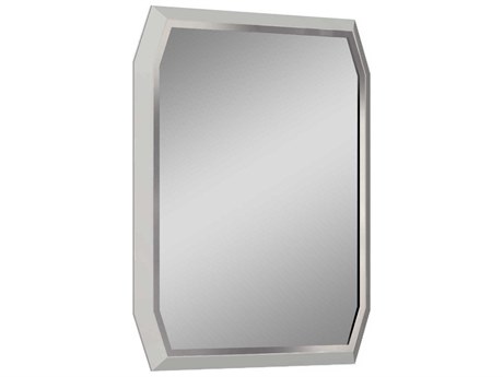 Whiteline Modern Living Angulatus Taupe Silver Rectangular Wall Mirror