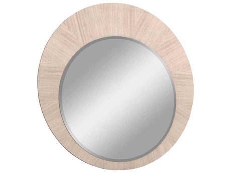 Whiteline Modern Living Waves Waves Beige Round Wall Mirror