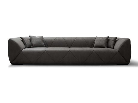 Whiteline Modern Living Quarry Dark Grey Black Upholstered Sofa
