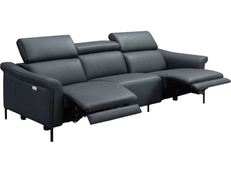 Whiteline Modern Living Martine Blue Leather Sofa