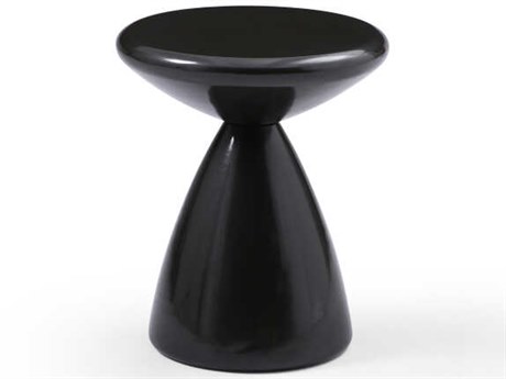 Whiteline Modern Living Ayla Round Metal Black End Table