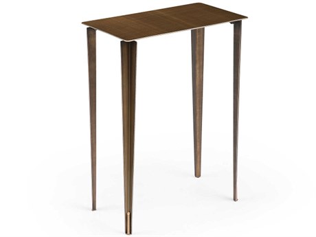Whiteline Modern Living Nia Rectangular Metal Brushed Bronze End Table