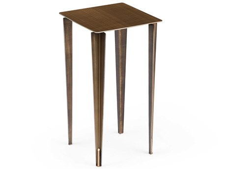 Whiteline Modern Living Nia Rectangular Metal Brushed Bronze End Table
